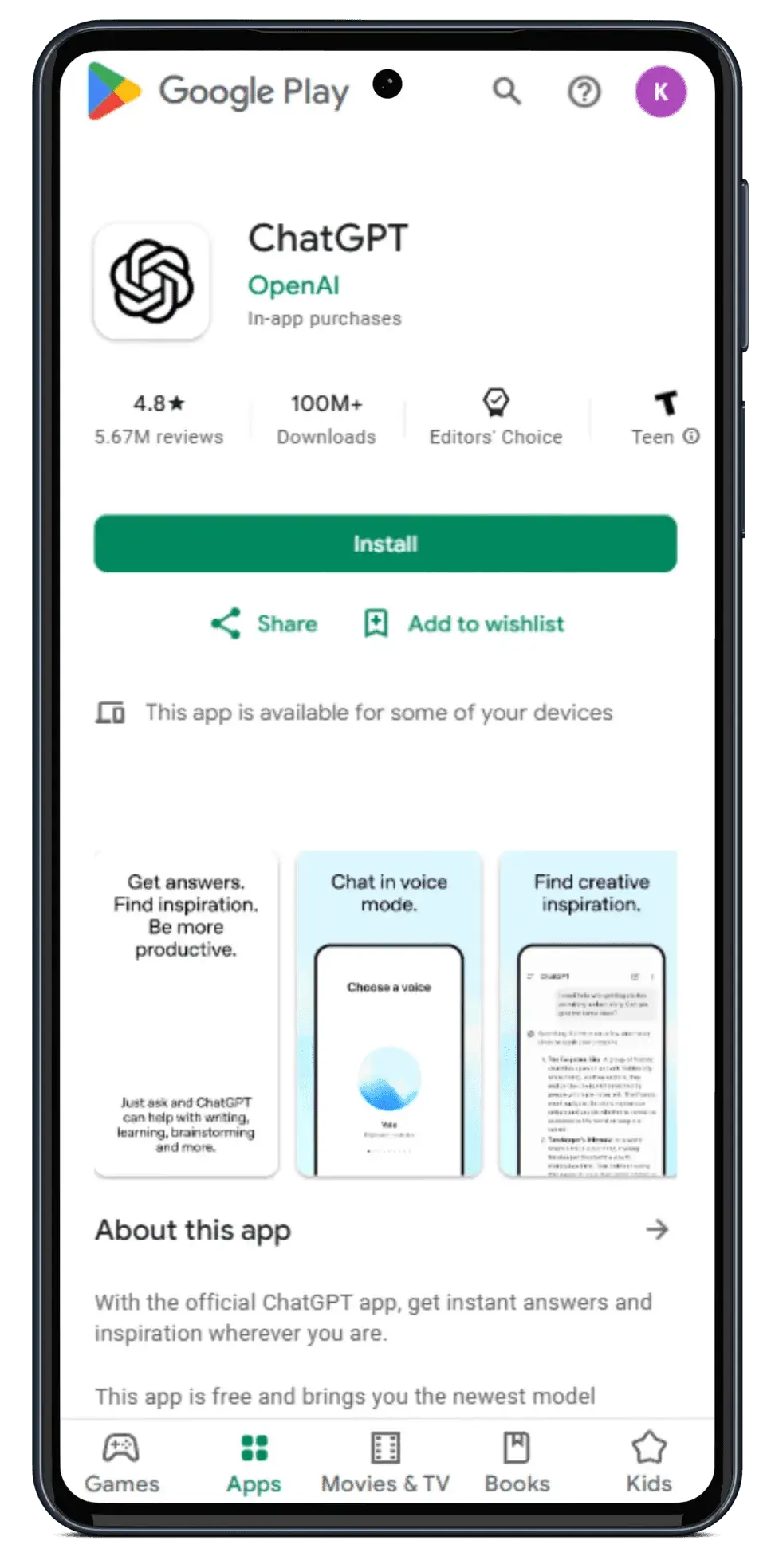 Google Play Store AI Voice
