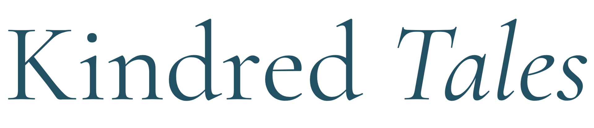 The Kindred Tales wordmark in teal